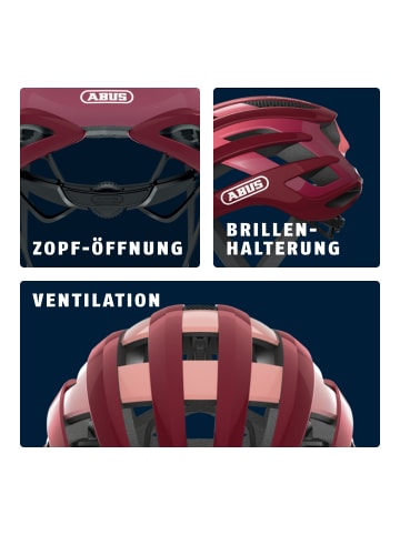 ABUS Fahrradhelm AirBreaker in bordeaux red