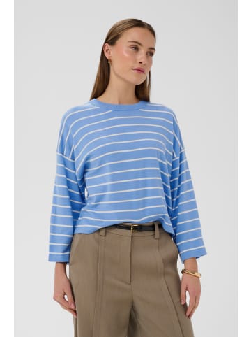 Soaked in Luxury Strickpullover SLSpina Baggy fit in Hydranega w White Stripe