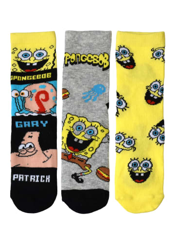 SpongeBob 3er Pack Spongebob Schwammkopf Socken Friends Söckchen Strümpfe in Mehrfarbig