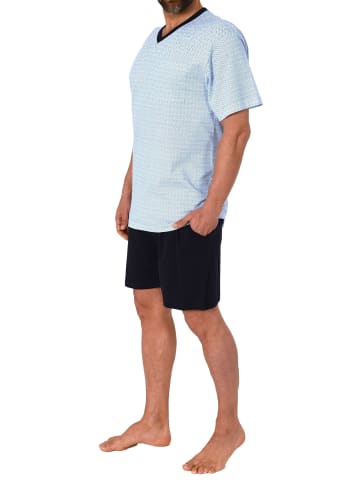 NORMANN kurzarm Schlafanzug Shorty Pyjama - 72105 in marine