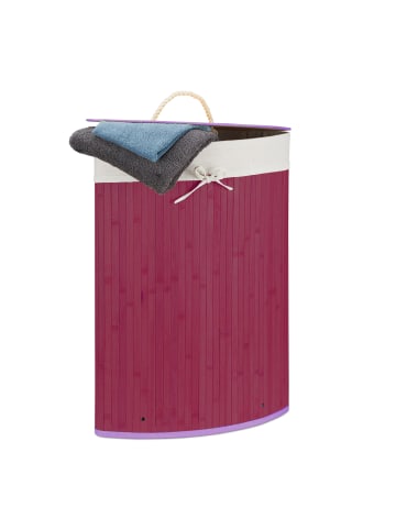 relaxdays 2 x Eckwäschekorb in Violett - (B)49,5 x (H)65 x (T)37 cm
