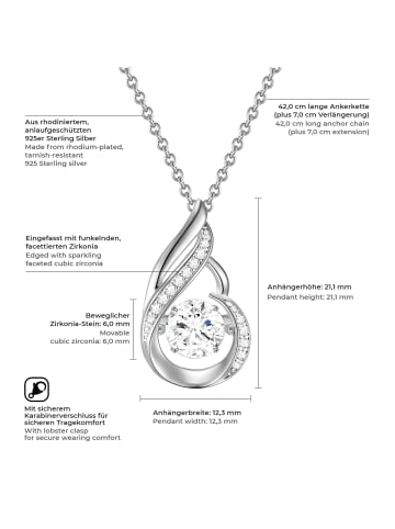 Rafaela Donata Halskette aus Sterling Silber mit Zirkonia in silber