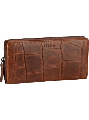 Bugatti Geldbörse Nevio Ladies Long Wallet With Zip in Cognac