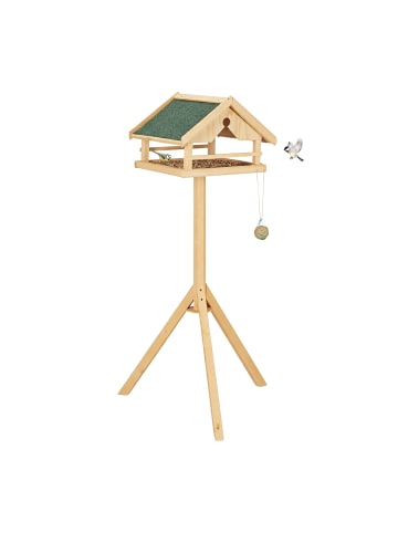 relaxdays Vogelfutterhaus in Natur - (B)37 x (H)120 x (T)37,5 cm