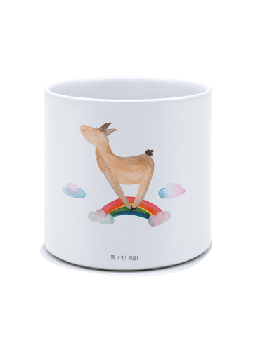 Mr. & Mrs. Panda Blumentopf Lama Regenbogen ohne Spruch in Weiß