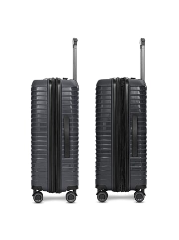 Stratic Shine 4 Rollen Trolley 65 cm mit Dehnfalte in black