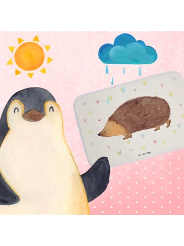 Mr. & Mrs. Panda Badematte Igel Herzen ohne Spruch in Weiß