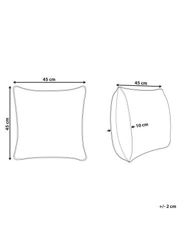 Beliani Dekokissen DEGLUPTA in Rot/Beige - (W) 45 x (H) 10 x (L) 45 cm