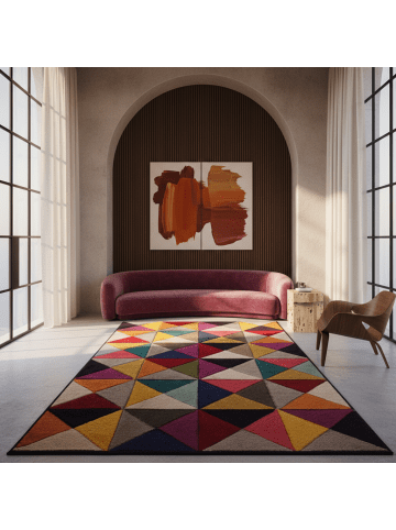 KADIMA DESIGN Kurzflor-Teppich Pflegeleicht MEON Geometrisch Strapazierfähig