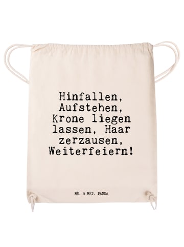 Mr. & Mrs. Panda Sportbeutel Hinfallen, Aufstehen, Krone liegen.... in Creme