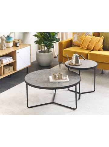 Beliani 2er-Set Couchtisch MELODY in Grau/Schwarz
