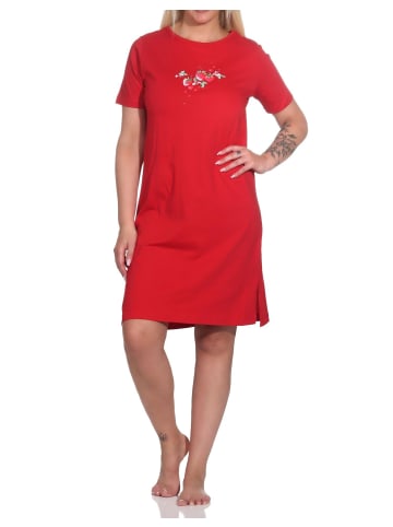 NORMANN kurzarm Nachthemd - 79344 in rot