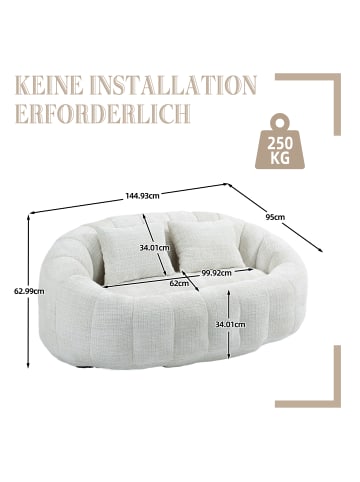 ABRIHOME Sitzsack in Beige mit hoher Rückenlehne