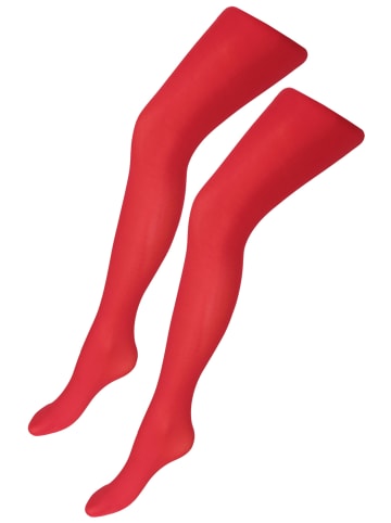 TupTam Mädchen Feinstrumpfhose Microfaser 40 DEN 2er Pack in rot