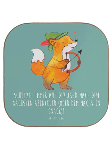 Mr. & Mrs. Panda gläseruntersetzer Abenteuer Schütze mit Spruch in Meeresbrise