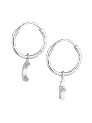 Elli Ohrringe 925 Sterling Silber Astro, Halbmond, Sterne, Stern in Silber
