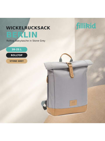 fillikid Wickelrucksack Berlin in Stone Grey