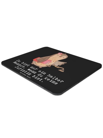Mr. & Mrs. Panda Mouse Pad Juristin Herz mit Spruch in Schwarz