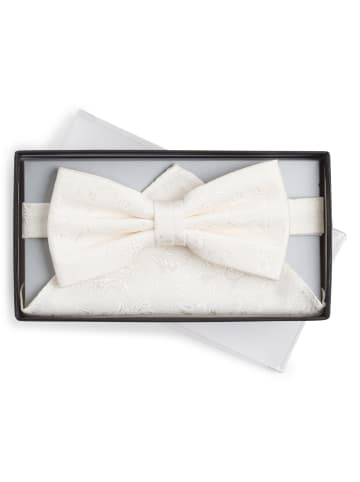 DIGEL Fliege und Einstecktuch in ecru - 0001