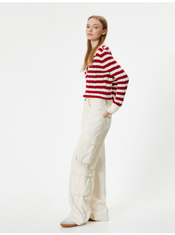KOTON Sweater in Rot Gestreift
