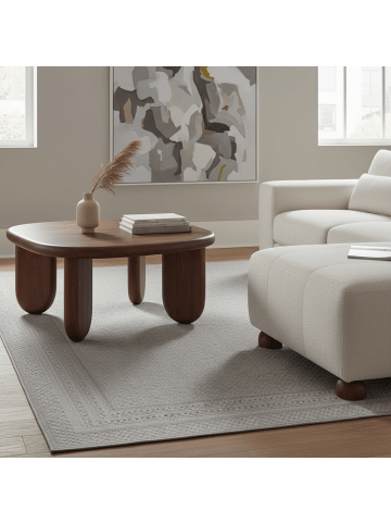 KADIMA DESIGN Outdoorteppich Boho Wetterfest UV-beständig Waschbar in Grau