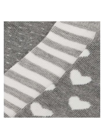 Yuhu Mädchen Sneaker-Socken 6er Pack Herzen Punkte Sterne in Grau