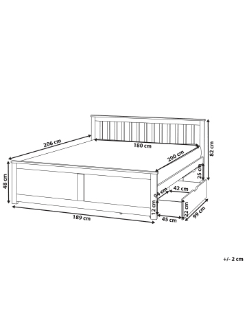 Beliani 5-tlg Doppelbett OLENDON in Braun