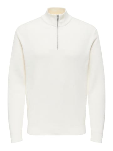 ONLY & SONS Strickpullover in Cloud Dancer