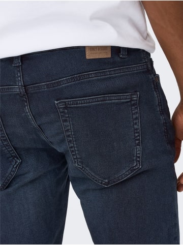 Only&Sons Slim Fit Jeans Basic Hose Denim Pants ONSLOOM Stoned Washed in Dunkelblau