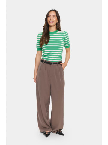 SAINT TROPEZ Strickpullover MilaSZ Gerade Passform in Greenbriar Ice Stripe