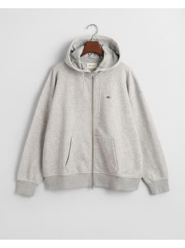 Gant Shield Sweatjacke in Light Grey Melange