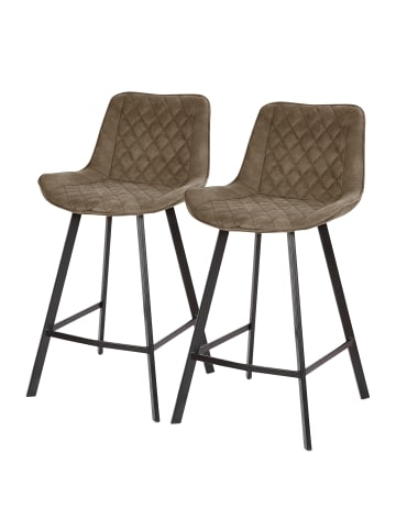 home24 Barstuhl Epra (2er Set) in Beige / Grau