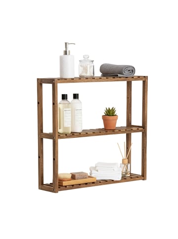 relaxdays Wandregal in Natur – (B)60 x (H)54 x (T)15 cm