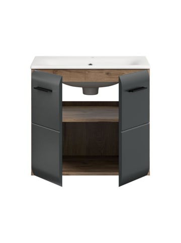 ebuy24 Waschbeckenunterschrank Ice Schwarz 60 x 46 cm