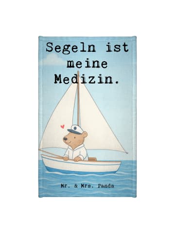 Mr. & Mrs. Panda Kinderhandtuch Bär Segeln Design mit Spruch in Weiß