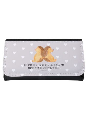 Mr. & Mrs. Panda Portemonnaie für Damen Igel händchenhaltend mit... in Grau Pastell