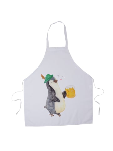 Mr. & Mrs. Panda Küchenschürze Pinguin Bier ohne Spruch in Weiß