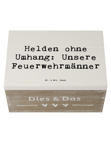 Mr. & Mrs. Panda Box Spruch Feuerwehrmann Helden mit Spruch in Weiß