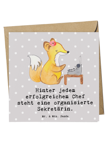 Mr. & Mrs. Panda Deluxe Karte Hinter jedem erfolgreichem Chef st... in Grau Pastell