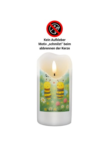 Mr. & Mrs. Panda Laternenkerze Biene Verliebt Design mit Spruch in Weiß