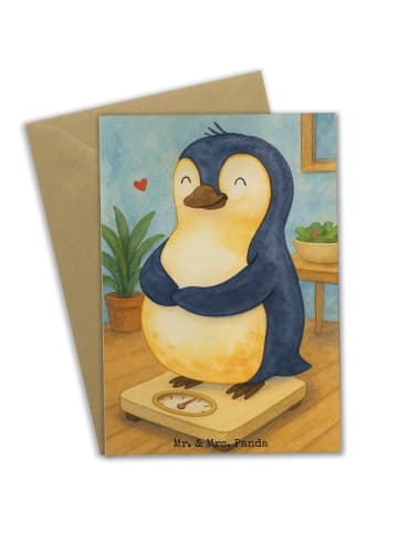 Mr. & Mrs. Panda Grußkarte Pinguin Diät Design ohne Spruch in Weiß