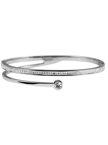 Adeliás Damen Armband aus Edelstahl mit Similisteine in silber
