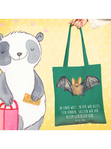 Mr. & Mrs. Panda Jutebeutel Fledermaus Flügel mit Spruch in Mint