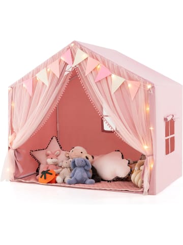COSTWAY Spielhaus Kinder Indoor in Rosa
