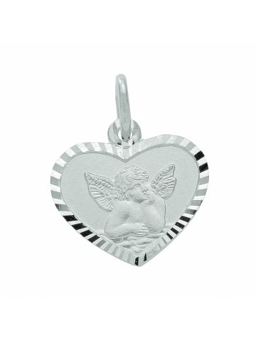 Adeliás Damen 585 Weißgold Anhänger Amor in silber