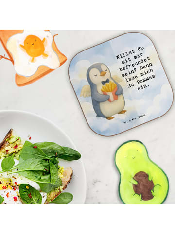 Mr. & Mrs. Panda gläseruntersetzer Pinguin Engel Pommes Design m... in Weiß