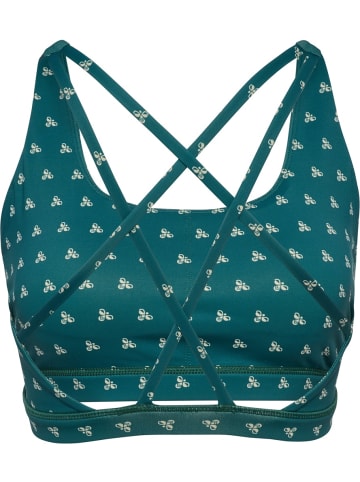 Hummel Sport-BH "Hiit Aop Impact Strap Bra" in Grün