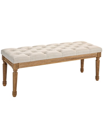 HOMCOM Sitzbank-120L x 41B x 48H cm-Cremeweiß