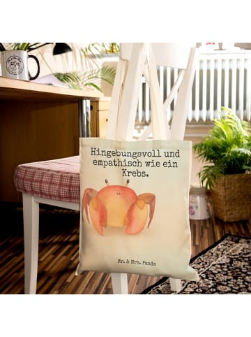 Mr. & Mrs. Panda Tasche Sternzeichen Krebs Design mit Spruch in Weiß