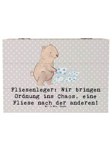 Mr. & Mrs. Panda Geschenkbox Fliesenleger Ordnung mit Spruch in Grau Pastell